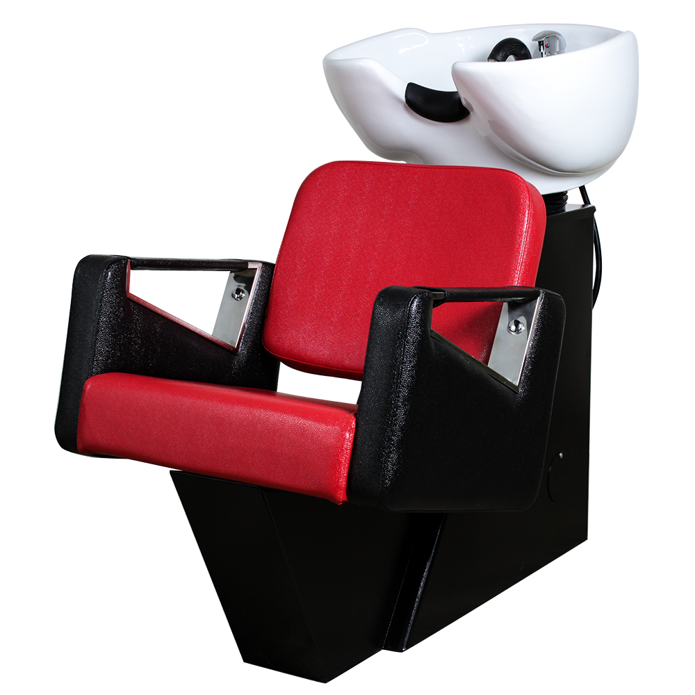 Lavacabezas Tor con asiento Cuadro, negro y rojo